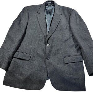 Lacrosse Blazer Jacket Mens 46R Gray Sport Coat 100% Lambswool